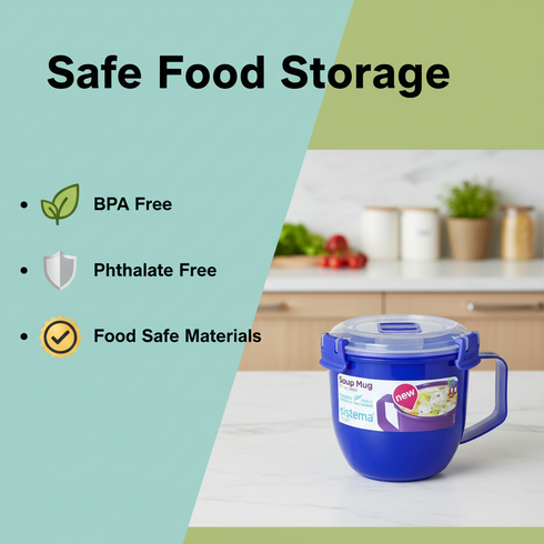 SISTEMA KLIP IT SOUP MUG SMALL 565ML ASSORTED COLOUR. S21142