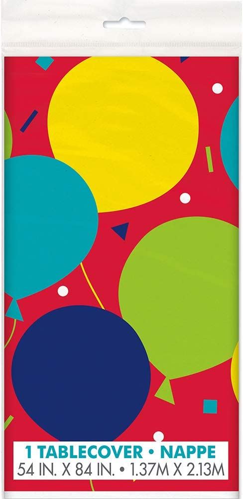 Party Balloon Table Cover - Durable Plastic 54x84 UNI74773