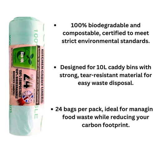Compostable Caddy Bags 10L 24-Pack - ECO BAG EC228