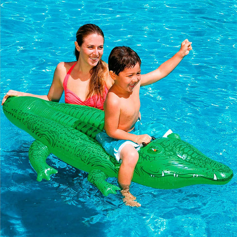 INTEX 58546NP INFLATABLE RIDE ON CROCODILE 66" X 34". TY626 58546NP