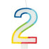 Rainbow Number 2 Candle for Birthday Celebrations - GSD2