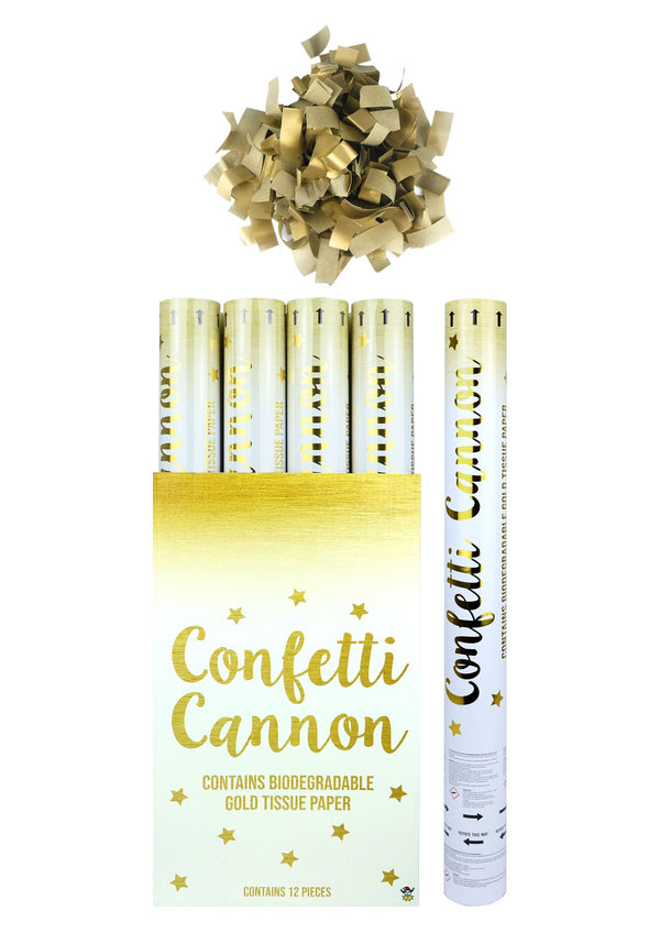 Gold Confetti Cannon Shooters 50cm - Perfect Party Accessory