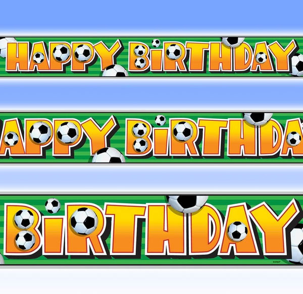 Football Birthday Banner - 3D Foil Decoration 12ft UNI27319LF