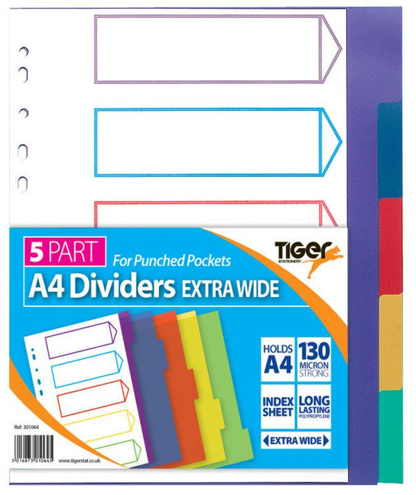 Punch Pocket Dividers - A4 EX Wide 5 Part T301064