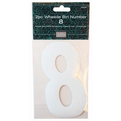 Wheelie Bin Numbers - ASHLEY NO. 8, 2/PK WS518
