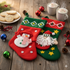 XMAS FELT SANTA SNOWMAN STOCKING 40CM X 25CM. K9554