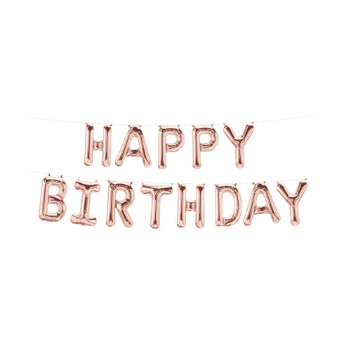 Rose Gold Birthday Balloon - EUROWRAP 24x35cm Foil Decoration