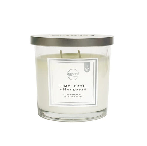 AIR PURE 2 WICK SIGNATURE COLLECTION CANDLE LIME BASIL & MADRAIN 310GM. 11OZ-576-LBM