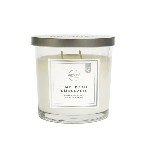 AIR PURE 2 WICK SIGNATURE COLLECTION CANDLE LIME BASIL & MADRAIN 310GM. 11OZ-576-LBM