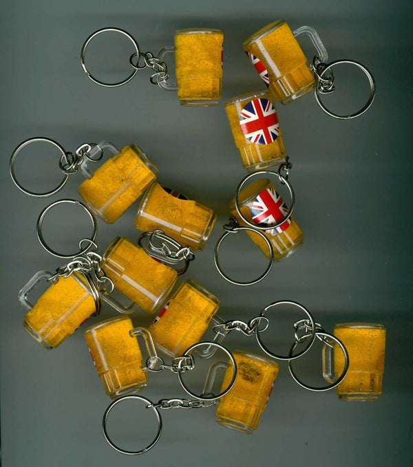 Union Jack Keyring - Beer Tankard Design 12 Pack JL1380
