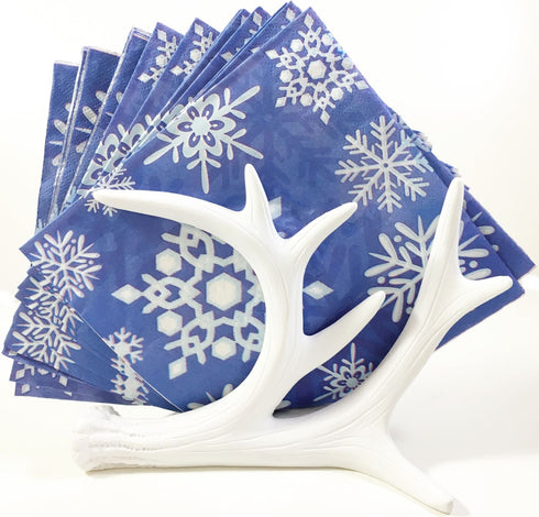 WHITE REINDEER ANTLER NAPKIN HOLDER CHRISTMAS. XMS0237 XM0237