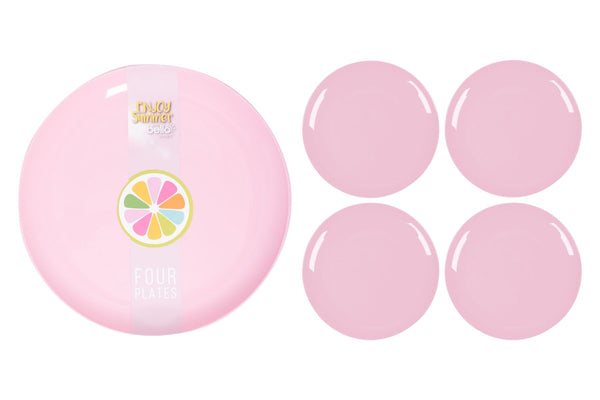 BELLO PLASTIC PLATES 21CM 4/PK - PINK. AM2071