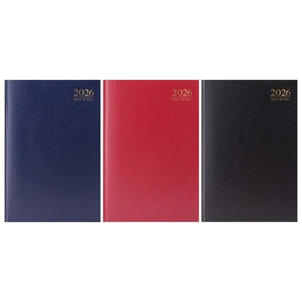 TALLON ASSORTED A4 WEEK TO VIEW HARD BACKED DIARY 2026 10/PK. TA3185