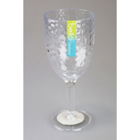 BELLO CLEAR DIMPLE PLASTIC WINE GOBLET. AM3200