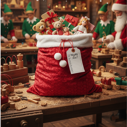 DELUXE GIANT CHRISTMAS / XMAS SANTA SACK 77CM X 60CM SGNT (I.E. STOCKING IDEAL PRE.... KSGNT
