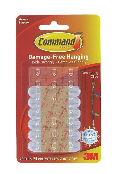 20 COMMAND OUTDOOR DECORATIONG CLIPS CLEAR. 17026H 852792