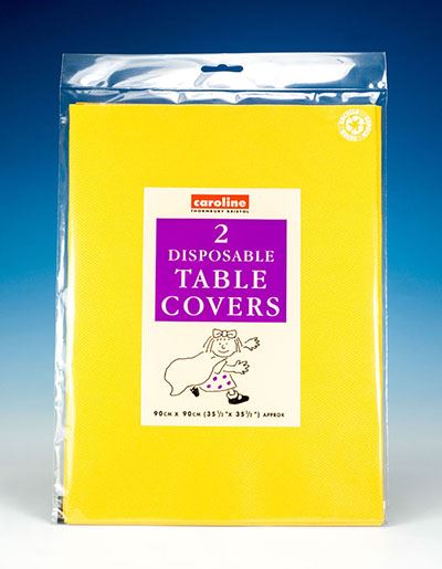 Yellow Paper Table Covers - Caroline Dark 90cm Square 2 Pack