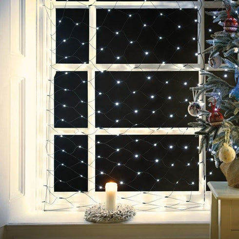 THE CHRISTMAS WORKSHOP 180 WARM WHITE LED NET CHASER CHRISTMAS LIGHTS 1.8M. BML86590