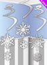 6 HANGING SILVER SWIRLS CHRISTMAS SNOWFLAKE FROZEN PARTY HOME ROOM DECORATIONS. DP53672