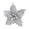 CHRISTMAS POINSETTIA ON CLIP 25CM - SILVER. DP56082
