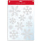 GIFTMAKER WHITE FLOCK SNOWFLAKE WINDOW STICKERS 40 X 30CM. XALGZ641