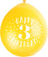 3rd Birthday Balloons - Multicolour Pack of 10 | UNI56035