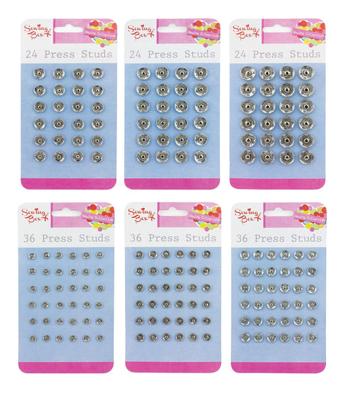 Silver Snap Fasteners - Cloth Poppers for Dressmaking