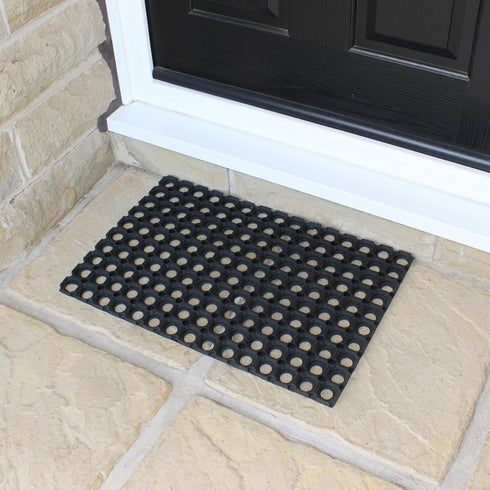 Heavy Duty Door Mat - JVL Rubber Ring Entrance Mat 40x60cm
