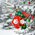 XMAS FELT SANTA SNOWMAN STOCKING 40CM X 25CM. K9554