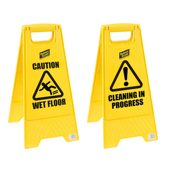 ROBERT SCOT WET FLOOR WARNING SIGN CLEANING IN PROGRESS SIGN. 101423