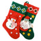 Santa Snowman Stocking - Christmas Decor 40cm x 25cm K9554