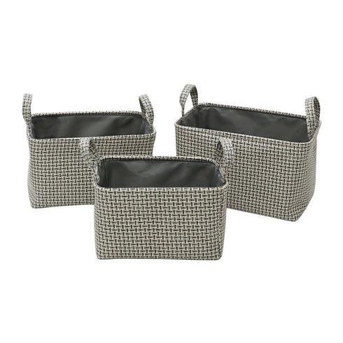 JVL SILVA RECTANGULAR FABRIC STORAGE BASKETS SET OF 3