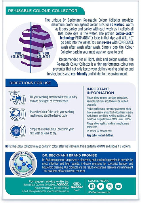 Colour Collector Cloth - DR BECKMANN Reusable for 30 Washes