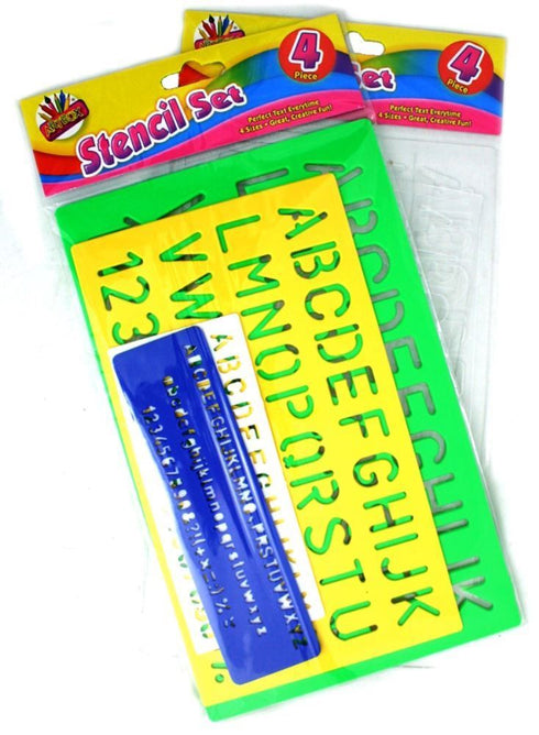 STENCIL SET ASSORTED COLOURS 3 PACK. P2428