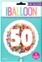50th Birthday Balloon - Unique Bright Confetti Number 50 Foil Decor