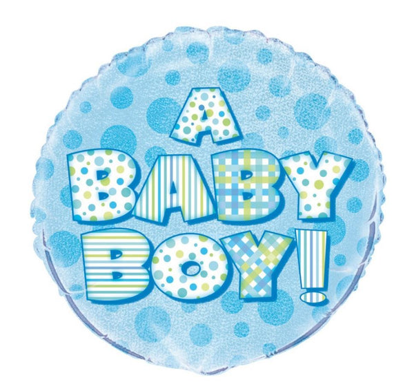 Baby Boy Shower Balloon - Holographic Foil 18 Inch | UNI55531