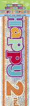 2nd Birthday Banner - Holographic Foil Party Decoration 12ft