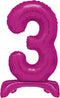 Giant Number 3 Balloon - 76cm Hot Pink Foil Decoration | UNI12873