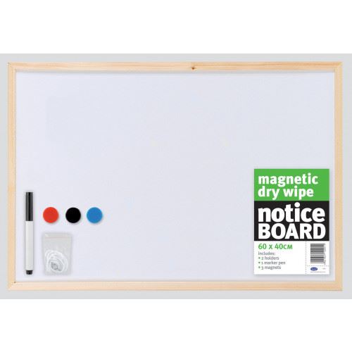 Magnetic Notice Board 60x40cm - COUNTY C834 Dry Wipe