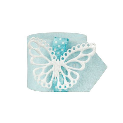 4 BLUE BUTTERFLY NAPKIN RINGS. 81728