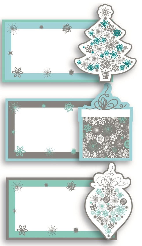12 LUXURY HANDCRAFTED PLACE CARDS SNOWFLAKE BLUE. 13875
