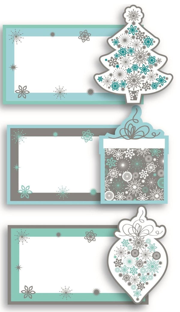 12 LUXURY HANDCRAFTED PLACE CARDS SNOWFLAKE BLUE. 13875