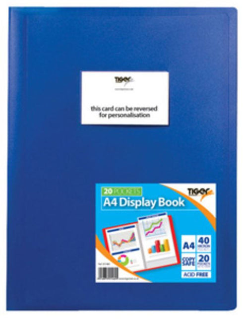 Display Book A4 - 20 Pocket Flexible Cover in Assorted Colours