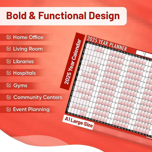 2024 Wall Planner - Tallon Full Year Calendar 3805 for 2024-2025
