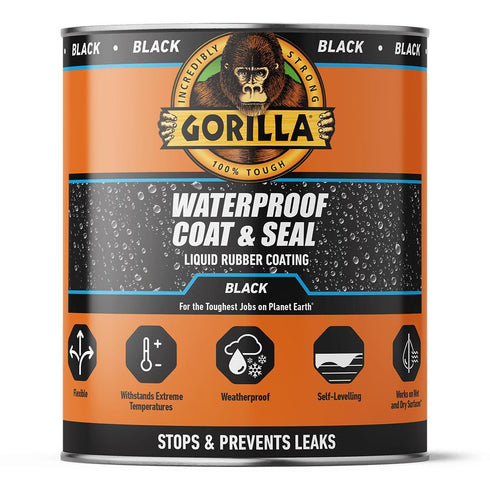 Waterproof Rubber Coating - Gorilla Glue Sealant 473ml Black