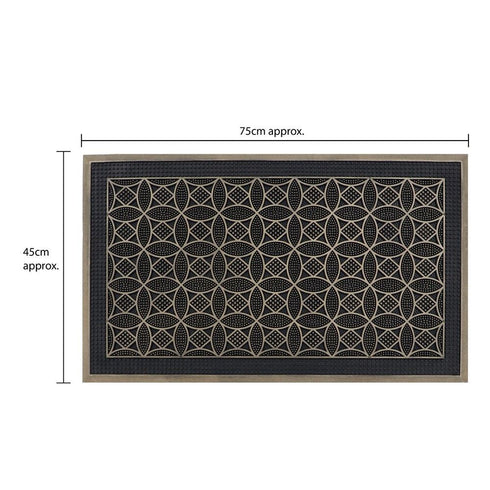 Circle Design Doormat - JVL Havana Rubber Pin 45x75cm