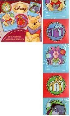 50 DISNEY WINNIE THE POOH CHRISTMAS LABLES & STICKERS. X11TT1505