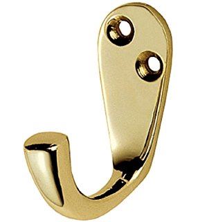 Brass Robe Hook - STAR PACK SINGLE 72117 Brass Plated