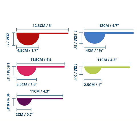 ASHLEY MULTICOLOURED MEASURING SPOON 5/PK. BB-MS251