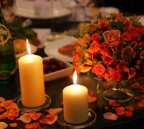 PACK OF 6 CREAM PILLAR CANDLES 60 X 115 MM. PS17991